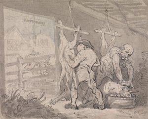 The Slaughterhouse by Thomas Rowlandson